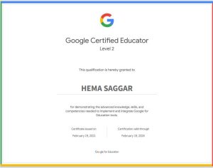 Google Certified educator level 2 certificate